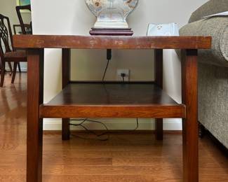 Mahogany Finish Two-Tier End Table