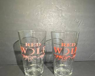 Red Wolf Lager Beer Glasses