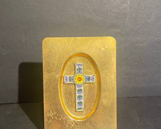 Micro Mosaic Floral Cross Plaque