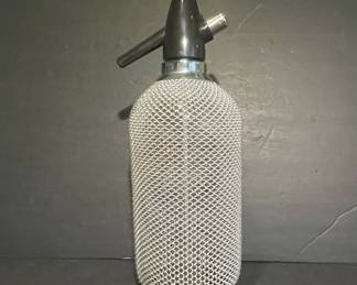 Vintage Soda Siphon Bottle with Mesh