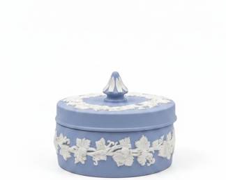 Wedgwood Jasperware Blue & White Trinket Box