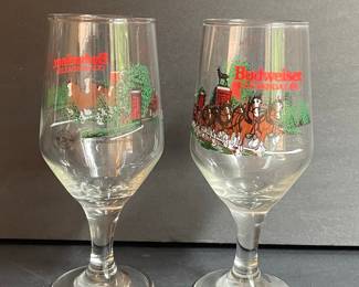 Budweiser Clydesdales Goblet Glasses