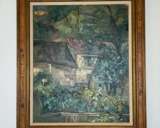 Vintage Paul Cézanne print on board titled House of Père Lacroix