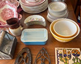 Vintage tribute, Pyrex, Bavarian china, and Moore.