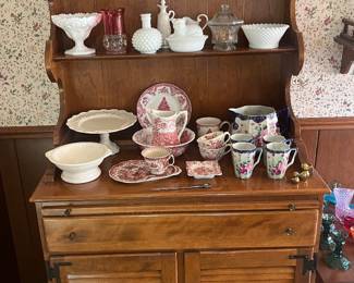 Ethan Allen hutch in classic farmhouse design.