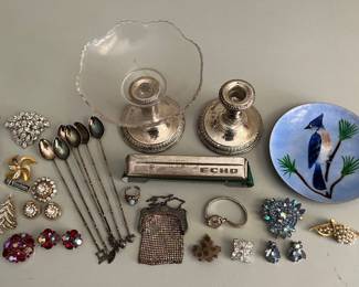 Nice selection of jewelry, sterling silver, a Brumm plate, and more.
