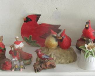 Small collection of Cardinal, red birds