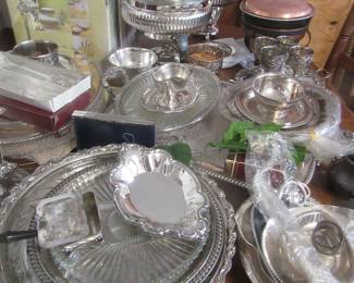 Lots of silver-plated items well kept and clean.