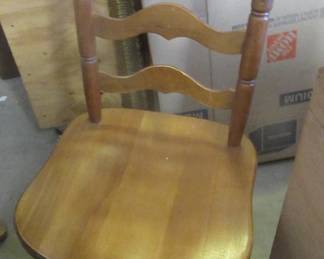 Ladder back chair that matches dinette table. 6 chairs total.