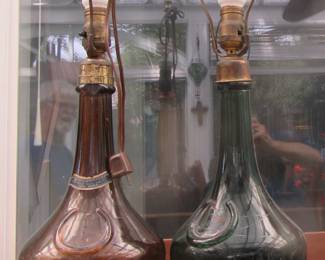 Wine bottle lamps with nice shades