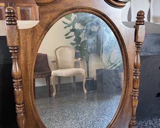 vintage wooden vanity mirror