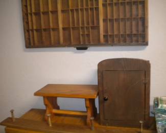 Printer drawer , doll clothes closet and stool