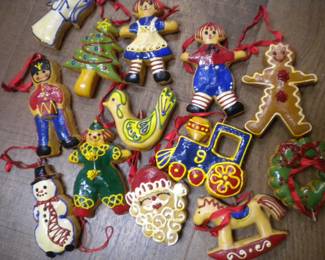 Vintage dough art ornaments