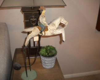 Vintage balancing cowboy on horse