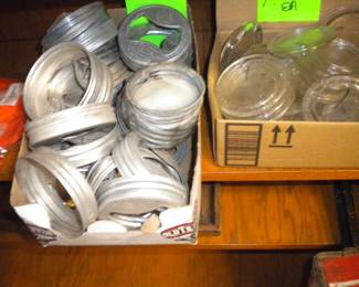 Glass jar lids and metal rings
