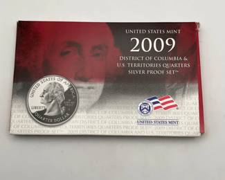 2009 US Mint DC/Territories Quarters Silver Proof Set