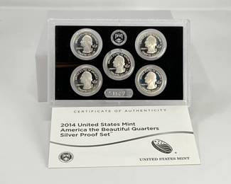 2014 US Mint America the Beautiful Quarters Silver Proof Set
