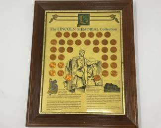 Framed Lincoln Memorial Cent Collection