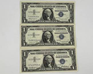 1957, 1957-A, 1957-B $1 Silver Certificates