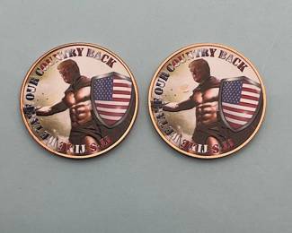 (2) Muscular Trump 1 oz. Copper Rounds