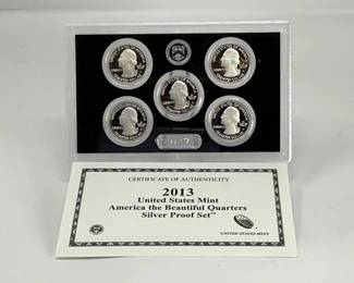 2013 US Mint America the Beautiful Quarters Silver Proof Set