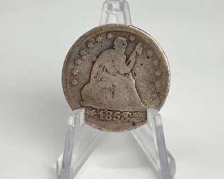 1853 Arrows & Rays Seated Liberty Quarter