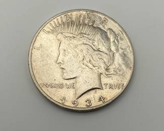 1934-D US Peace Silver Dollar