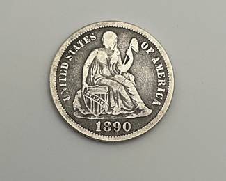 1890 US Liberty Seated Dime