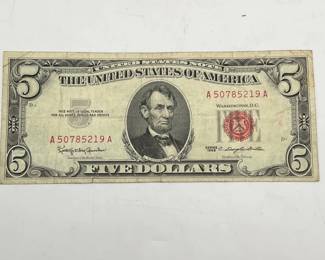 1963 $5 Red Seal Note