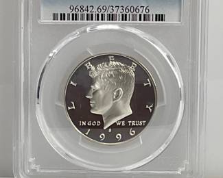 1996-S Silver Proof Kennedy Half Dollar, PCGS PR69 DCAM
