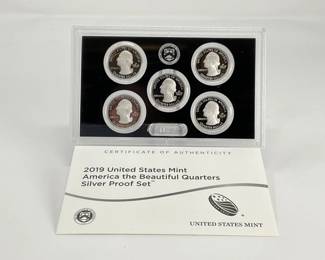 2019 US Mint America the Beautiful Quarters Silver Proof Set