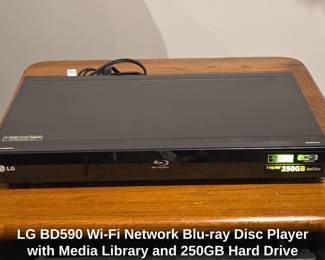LG BD WiFi Network Bluray Disc Player with Media Library and GB Hard Drive