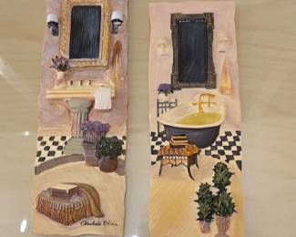 C. Winterle Olson Victorian Bath Collection Wall Plaques Set of