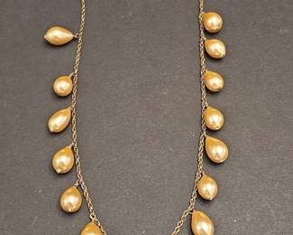 LC Collection Faux Pearl Drop Necklace