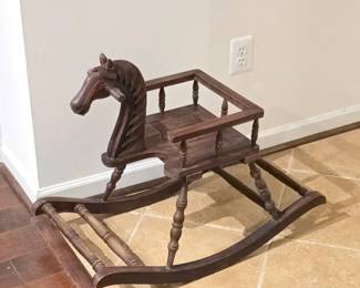 Vintage Wooden Rocking Horse