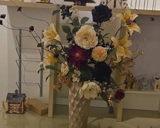 Faux Floral Arrangement in Geometric Vase