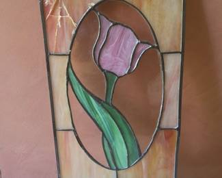 Stained Glass Tulip Suncatcher Panel