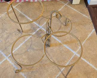 Gold Twisted Metal Tiered Plant Stand