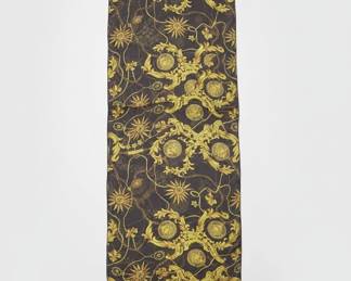 Barocco Print Silk Scarf with Monogram MG
