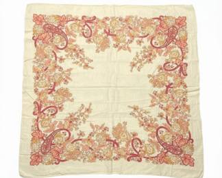 Vintage Paisley Floral Silk Scarf by Vera Neumann