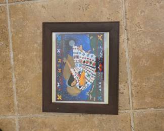 Framed Print of a Woman in a Starry Night Sky by Pablita Velarde