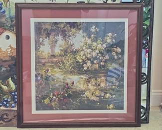 Claude Monet Style Garden Pond Landscape Print