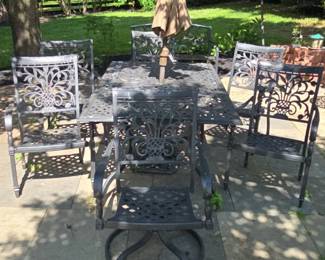 Hanamint Tuscany Piece Cast Aluminum Patio Dining Set