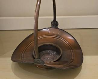 Vintage Copper Coal Scuttle Basket