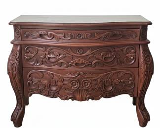 Ornate Louis XV Style Bombe Chest of Drawers second image