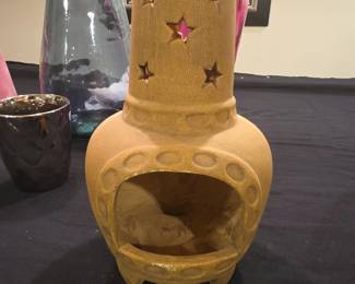 Terracotta Chiminea with Star Cutouts