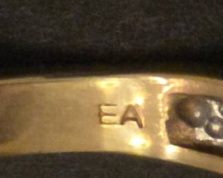 14k Gold Ring with Three Diamonds