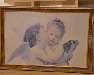 Framed Print of The First Kiss by WilliamAdolphe Bouguereau