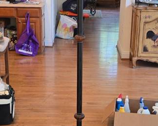 Fluted Amber Glass Torchiere Floor Lamp