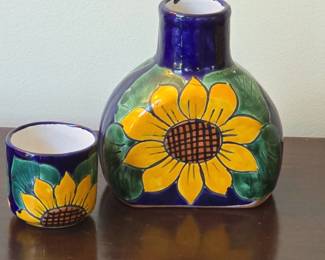 Talavera Sunflower Decanter and Tumbler Set second image